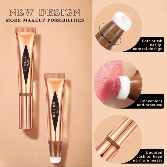 Blush Beauty Wand Natural Matte Finish Cream Rouge Silky Waterproof Cheek Tint - Picture 3 of 7